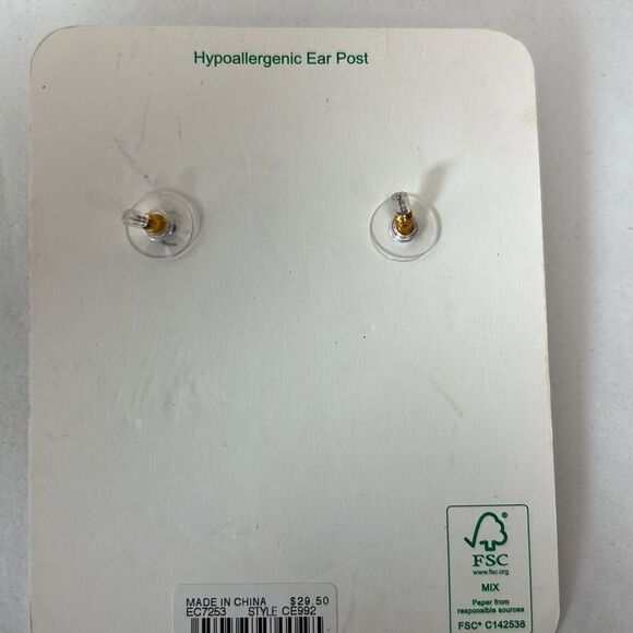 J. Crew CE992 Chainlink pearl studs Earrings NWT - Picture 3 of 7